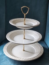 Mikasa Three-Tier Cream Off White Ceramic Italian Countryside 12" Cake Plate