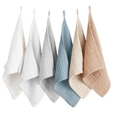 6 PCS Baby Muslin Washcloth Unisex 100 Cotton Face Body Newborn Infant