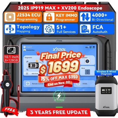 XTOOL TOP IP919 MAX J2534 ECU Programming Auto Diagnostic Scanner Key Programmer