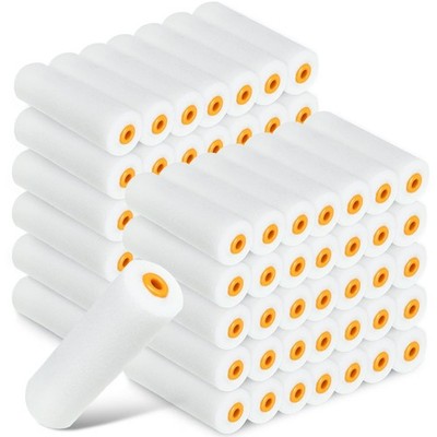 Nuogo 120 Pcs 4 Inch Foam Paint Roller Mini High Density 4 Inch, White