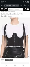 Hot Topic Black Underbust Corset Zip Up/shoulder Buckle Medium