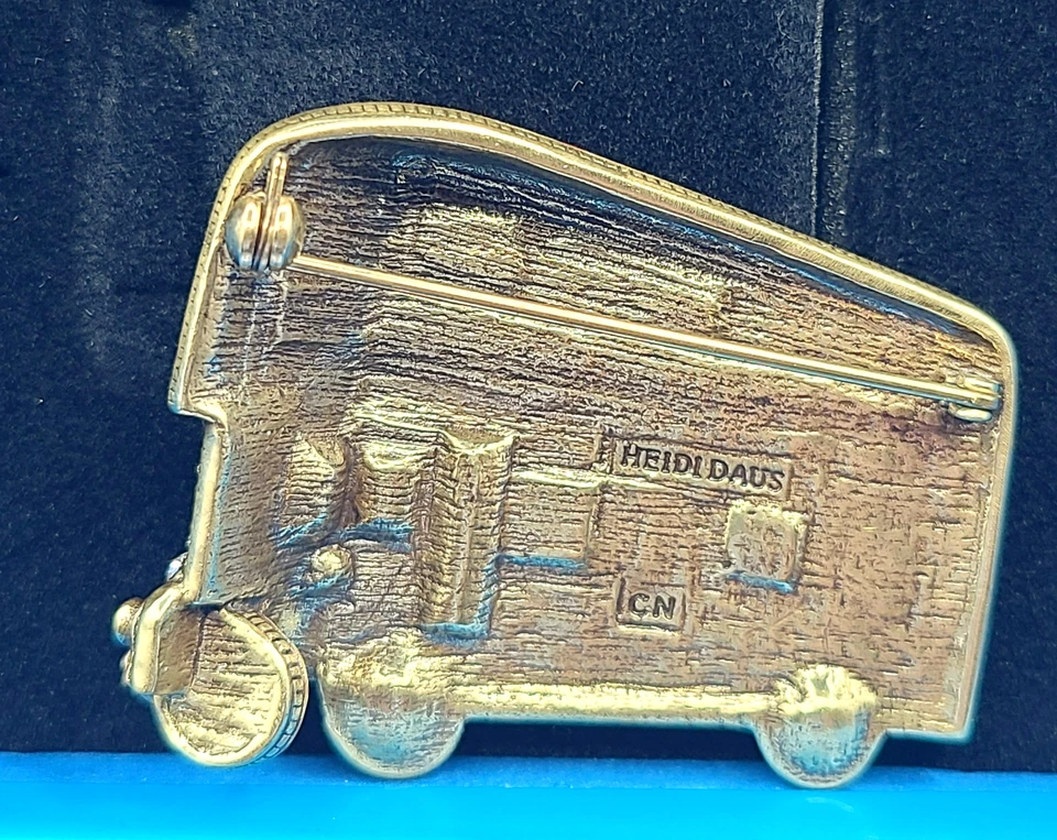 Broche prendedor HEIDI DAUS doble piso esmalte cristal brillante con caja Foto 2 de 2