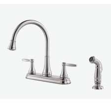 Pfister Glenfield 2Handle Kitchen Faucet Side Spray Stainless Steel F-036-4GFS