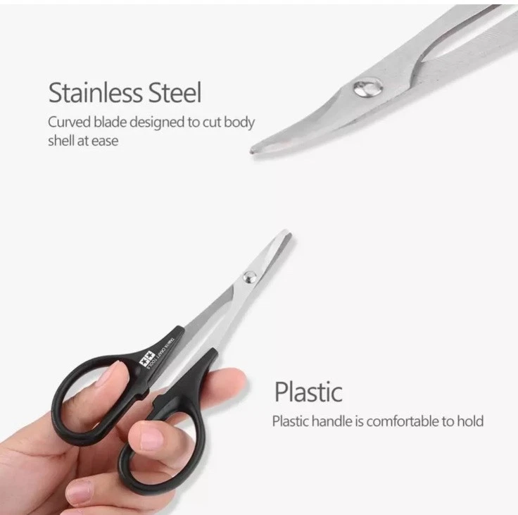 Tamiya 74005 Curved Scissors RC Car Body Plastic Model Craft Tools - UK Stock - Image 4 of 4