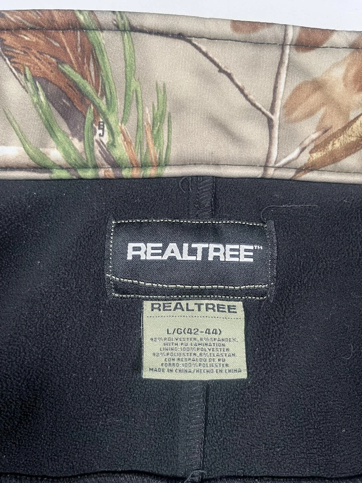 Chaqueta Realtree Para Hombre Grande Negra Camuflada Softshell Cremallera Completa Caza Pecho Bolsillo Foto 3 de 4
