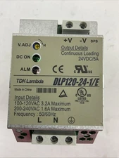 TDK-LAMBDA DLP120-24-1/E POWER SUPPLY OUTPUT 24VDC 5A INPUT 100-120/200-240VAC