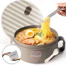 AI LOVE PEACE Ramen Bowl, 40 Oz Microwaveable Noodle Cooker for Ramen, Pho, Soup