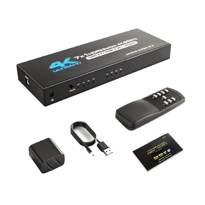 7 in 1 out HDMI2.0 Switcher with IR Remote 4K@60Hz HDMI 2.0 7x1 Support HDR