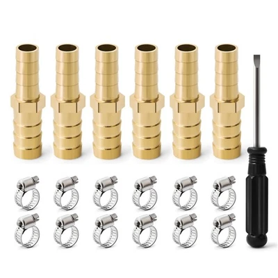 Josaton Brass Hose Barb Reducer, 3/8" to 【Brass】3/8" 5/16" Barb,