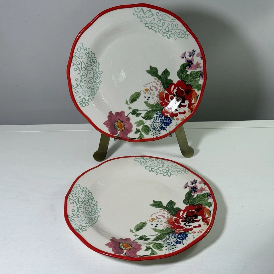 "Plato de cena de jardín rural para mujer Pioneer de 2 piezas 10 3/8"" usado en excelente estado" Foto 2 de 4