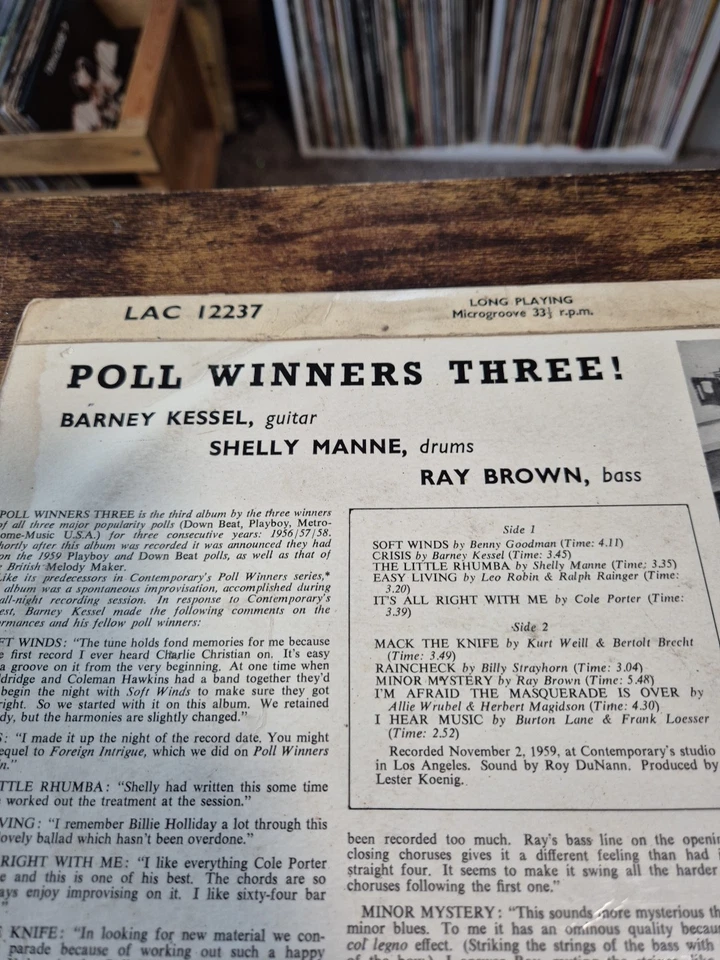 Poll Winners Three! - Baney Kessel / Shelly Manne / Ray Brown - 1st Edition Foto 3 de 4