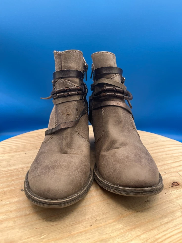 Jellypop Erna Botines Para Mujer Talla 9M Marrón Gamuza Tacón Cubano Tirantes Boho Foto 4 de 4