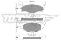 Tomex Brakes BremsbelÄGe Bremsbelagsatz Vorne FüR Skoda Fabia 1 VW Polo 3 Seat