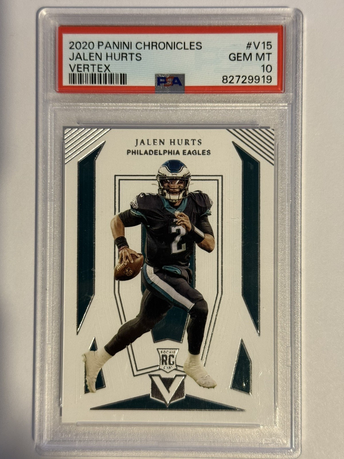 2020 Panini Chronicles - Jalen Hurts - Vertex - #V-15 - PSA 10 Rookie - RC
