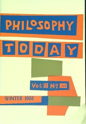 PHILOSOPHY TODAY 4/4 WINTER 1968 AA.VV. MESSENGER PRESS 1968  SPILLATO