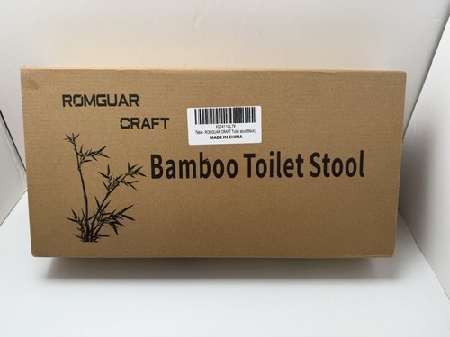 Sgabello WC Bambù Nero Pieghevole Cacca Sgabello Bagno Step Sgabello Romguar Artigianale - Foto 2 di 3