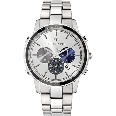 Herrenuhr TRUSSARDI T-STYLE R2473617002 Chrono Edelstahl Blau Farbe Silver