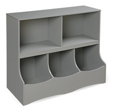 Multi-Bin Storage Cubby for Kids - Toy Organizer with 3 Cubbies, 2 Open Shelv...