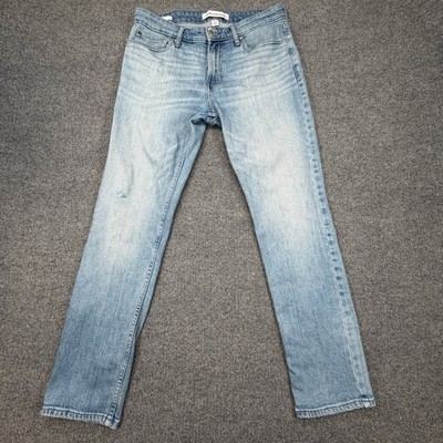 Calvin Klein Jeans Slim Fit Men 32x30 (Fits 32x29) Light Wash Stretch Distressed