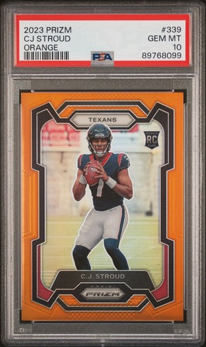 2023 PANINI PRIZM ORANGE PRIZM #339 CJ STROUD /249 PSA 10