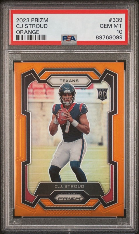2023 PANINI PRIZM ORANGE PRIZM #339 CJ STROUD /249 PSA 10