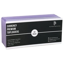 Currency Toploaders Rigid Holders for US Banknote Bills Premium Hard Sleeves