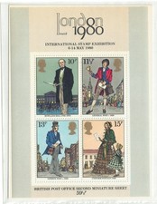 Great Britain London 1980 International Stamp Exhibition Miniature Sheet MNH