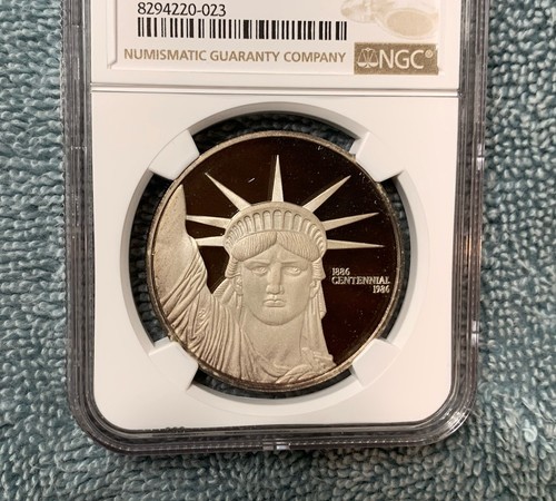 1986 Mexico Mint MTB Statue Liberty Trade RARE 1 OZ .9999 Silver NGC PF 67 UC - Picture 3 of 4