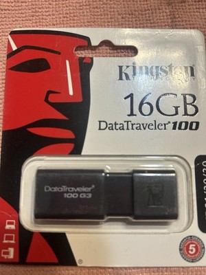 Kingston DataTraveler 100 G3 16GB USB 3.0 Flash Drive Black DT100G3/16GB