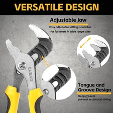 4-PC Groove Joint Pliers Set 12/10/8/6" Adjustable Water Pump Pliers Tool Roll