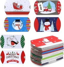 Iconikal 50-Count Christmas Gift Card Pillow Boxes – Festive Holiday Holders