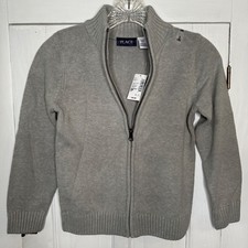 NEW The Children's Place Size S 5/6 Boys Gray Full Zip Mock Neck Sweater Fall
