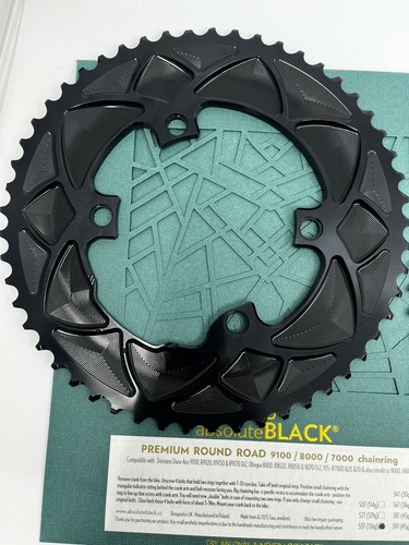 AbsoluteBlack 2x Premium Round Road Chainring For 91xx/80xx/70xx (Black/Grey) - Picture 5 of 7