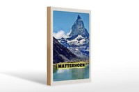 Holzschild Reise 20X30Cm Matterhorn Gebirge Schweiz Wanderung Schild Wooden Sign