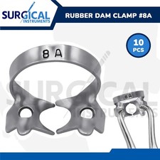 10 Pcs Endodontic Rubber Dam Clamps 8A Stainless Steel Dental German Grade