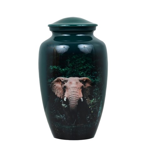 Urna decorativa para mascotas bosque de cremación de elefantes caja cenizas urna de recuerdo urna para mascotas - Imagen 2 de 3