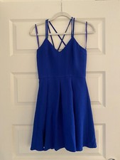 Lulus Criss-Cross Back Blue Dress - Size M 