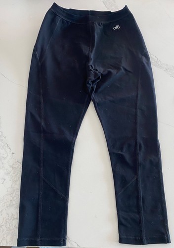 Legging Alo Yoga Negro Pantorrilla y Frontal Logo Talla XSmall
