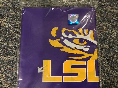 Purple Louisiana St Un LSU Heavy Duty Plastic Table Cover 54" x 108" New Sealed - Picture 2 of 6