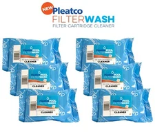 Pleatco Pool Filter Wash Six 6 Pack Filter Cartridge Cleaner for Swimming Pools