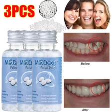 3PCS Tooth Repair Beads Granules,Temporary Moldable Dental Pellets, False Teeth