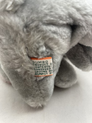 Walt Disney Productions Dumbo Plush Stuffed Animal Vintage Korea Elephant - Picture 5 of 6
