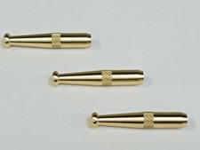 THREE SOLID BRASS METAL ONE HITTER PIPE DUGOUT BAT 2" MADE IN USA !! TOBACCO
