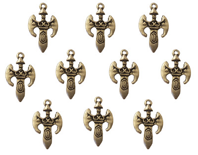 10 pcs Medieval Sword Dagger Silver Pewter Metal Charms Pendants Craft Jewelry  