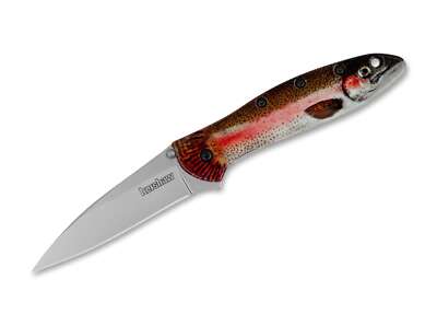 Kershaw Leek Aluminum Rainbow Trout Taschenmesser 14C28N Metallgriff 1660TROUT