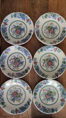 MASOUNS STRATHMORE TASSE UNTERTASSE IRONSTONE UNTER TELLER BLAU GRÜN ROSA & GELB