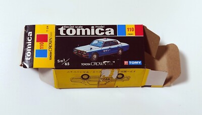 Tomica 110-1-3 Toyota Crown Taxi white/light blue 1:65 made in