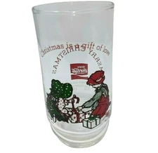 Vintage Christmas Holly Hobbie Coca Cola Tumbler Glasses Limited Edition 1977-79