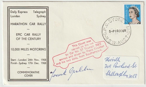 18/12/1968 Australia Cover - Daily Express Marathon Car Rally - HANDSIGNED