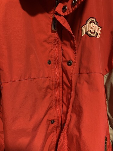 Vintage Ohio State Buckeyes Jacke Gr. XL Mantel OSU Colosseum Athletics Rot Full Zip - Bild 4 von 12
